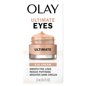 Olay Ultimate Eye Cream with ingredients list displayed