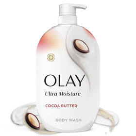 Olay Ultra Moisture Body Wash 35 fl oz front view with cocoa butter scent