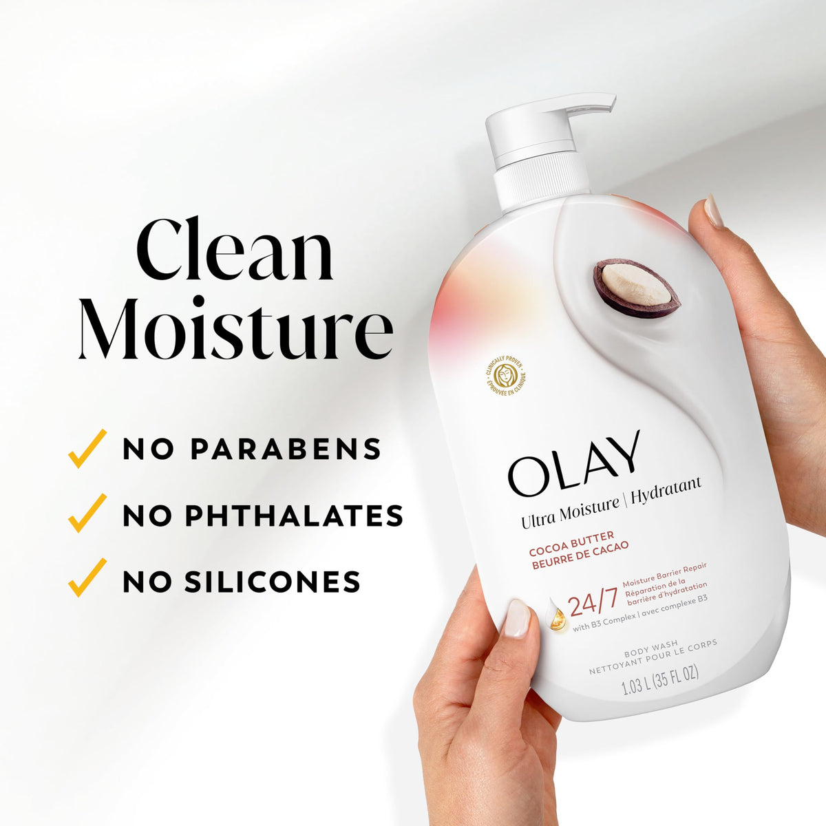 Olay Ultra Moisture Body Wash 35 fl oz with description on packaging
