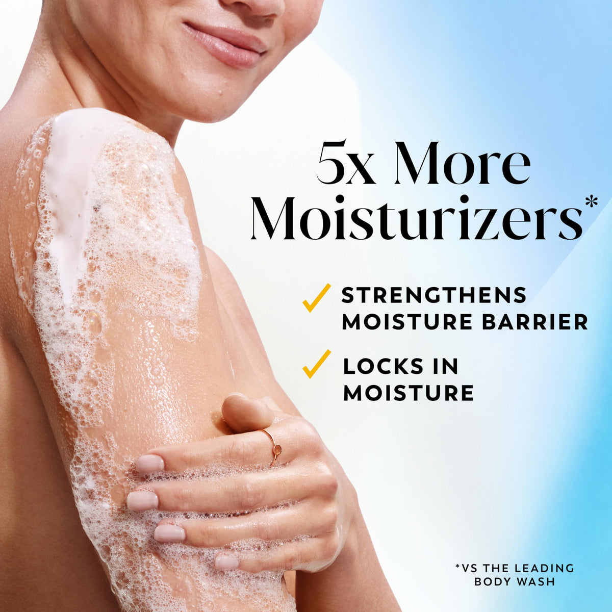 Olay Ultra Moisture Body Wash bottle with creamy lather
