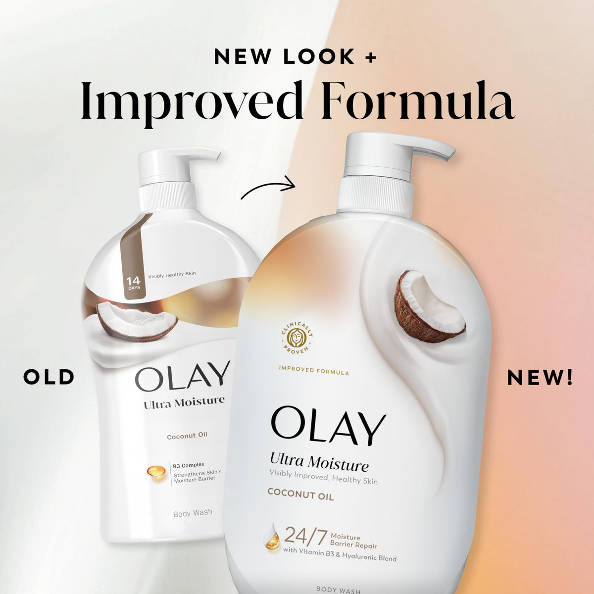 Olay Ultra Moisture Body Wash bottle with lotion