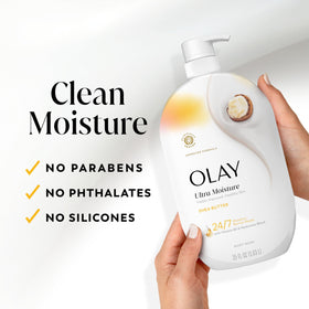 Olay Ultra Moisture Body Wash packaging details