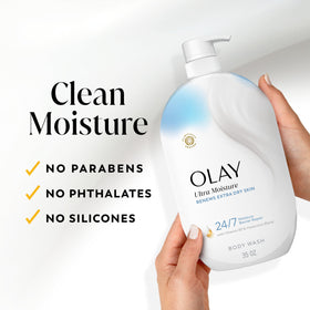 Olay Ultra Moisture Body Wash with soft skin texture