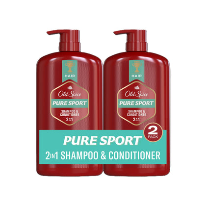 Old Spice 2-in-1 Shampoo and Conditioner Set, Pure Sport front view