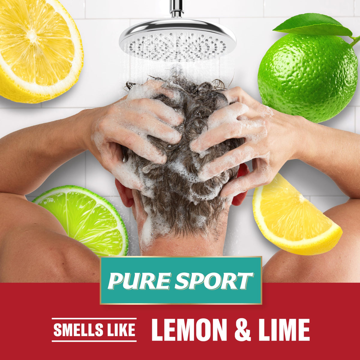 Old Spice 2-in-1 Shampoo and Conditioner Set, Pure Sport in shower setting