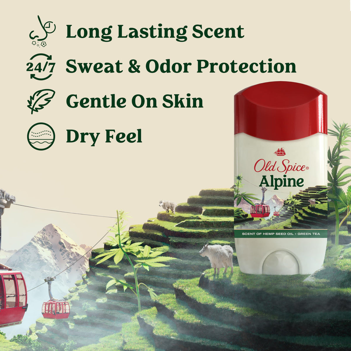Old Spice Antiperspirant Alpine 3-pack packaging