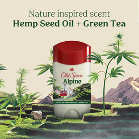 Old Spice Antiperspirant Alpine on bathroom shelf