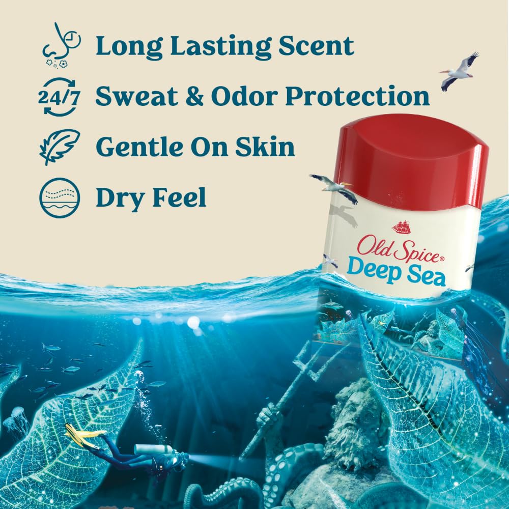 Old Spice Antiperspirant Deodorant Deep Sea back view
