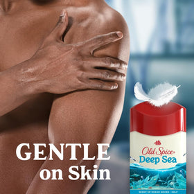 Old Spice Antiperspirant Deodorant Deep Sea on bathroom counter