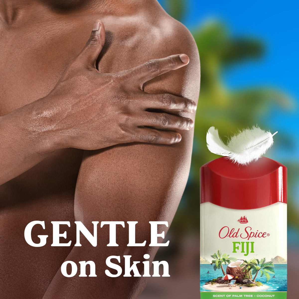 Old Spice Antiperspirant Deodorant Fiji scent with palm tree design