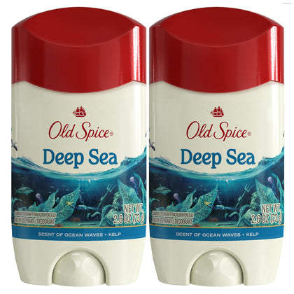 Old Spice Antiperspirant Deodorant front view, Deep Sea scent
