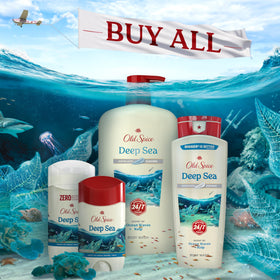 Old Spice Antiperspirant Deodorant on bathroom shelf