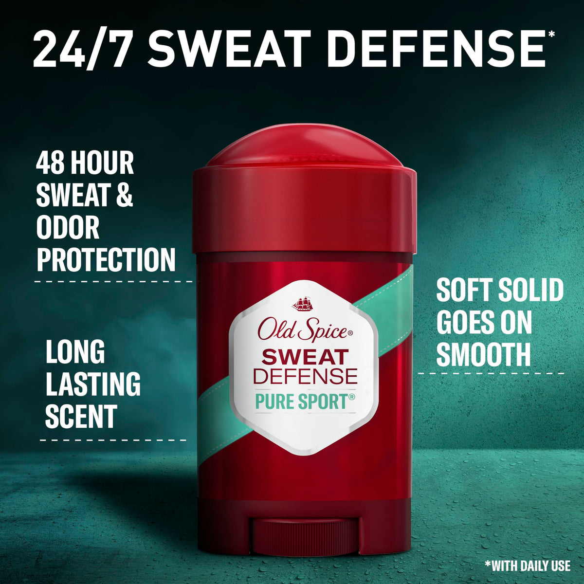 Old Spice Antiperspirant Deodorant Pure Sport Plus side view