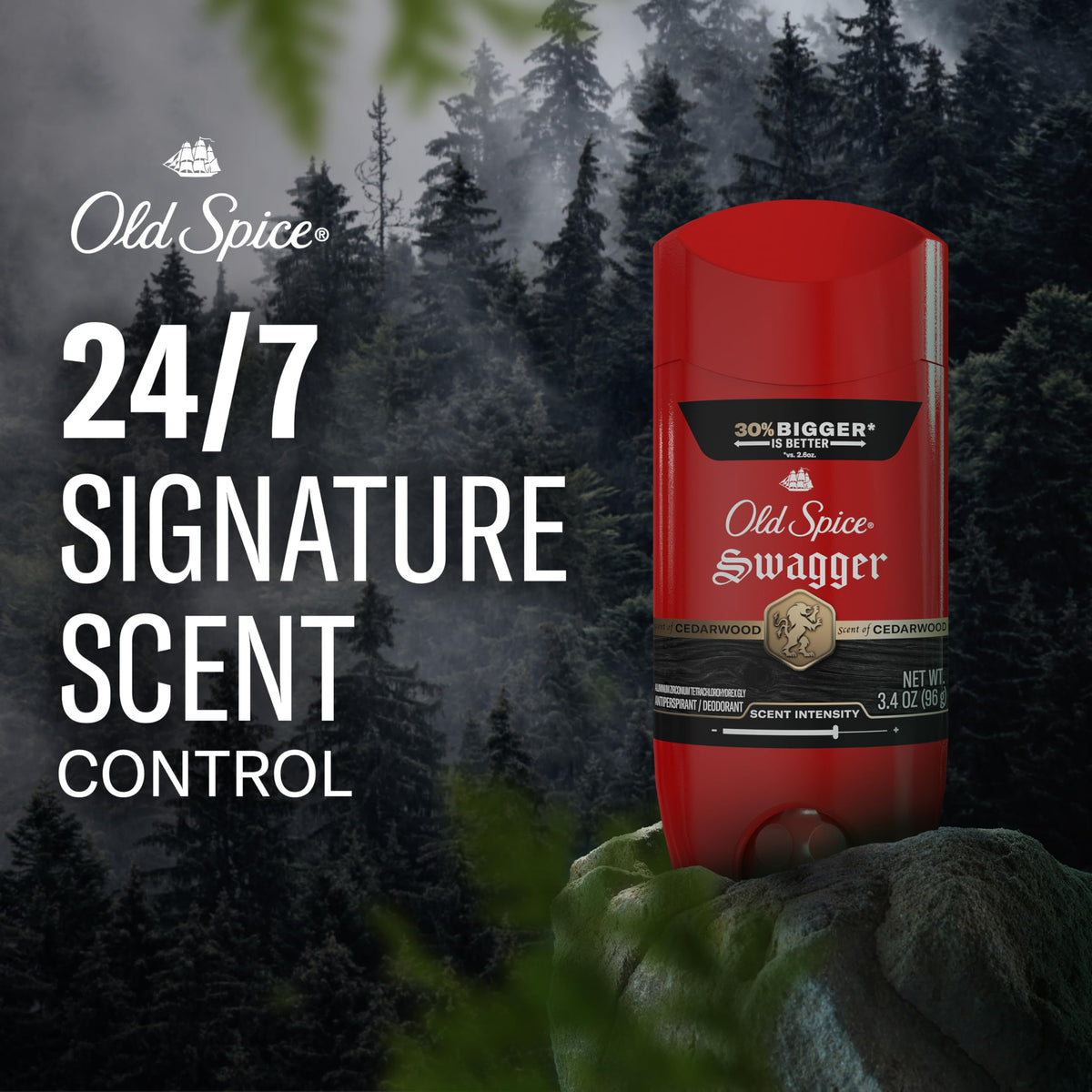 Old Spice Antiperspirant Deodorant Swagger cedarwood scent description