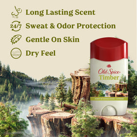 Old Spice Antiperspirant Deodorant Timber Scent packaging