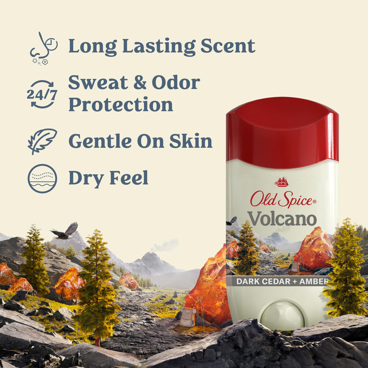 Old Spice Antiperspirant & Deodorant Volcano with Charcoal back view