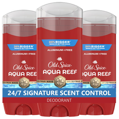 Old Spice Aqua Reef Deodorant 3-Pack front view