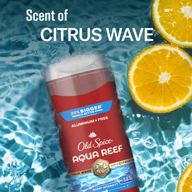 Old Spice Aqua Reef Deodorant on countertop