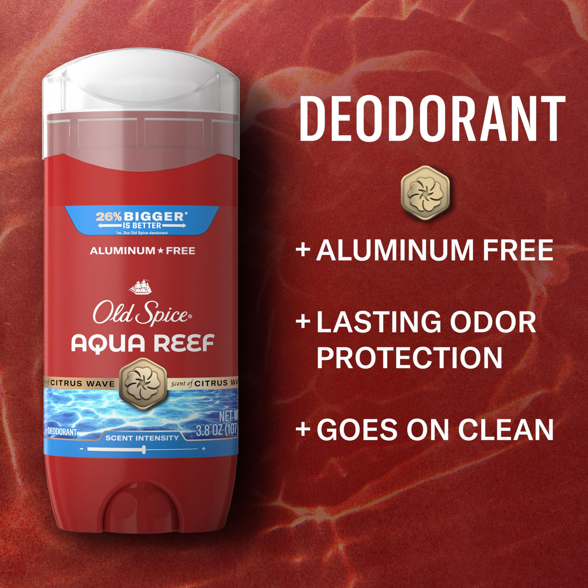 Old Spice Aqua Reef Deodorant packaging detail