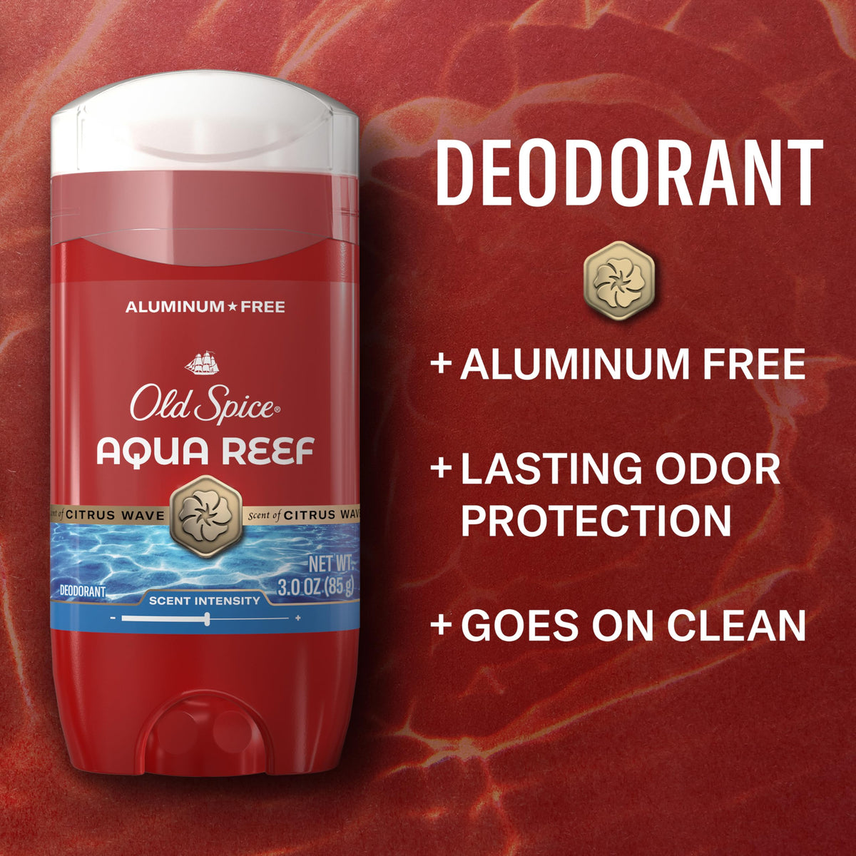 Old Spice Aqua Reef Deodorant packaging side view