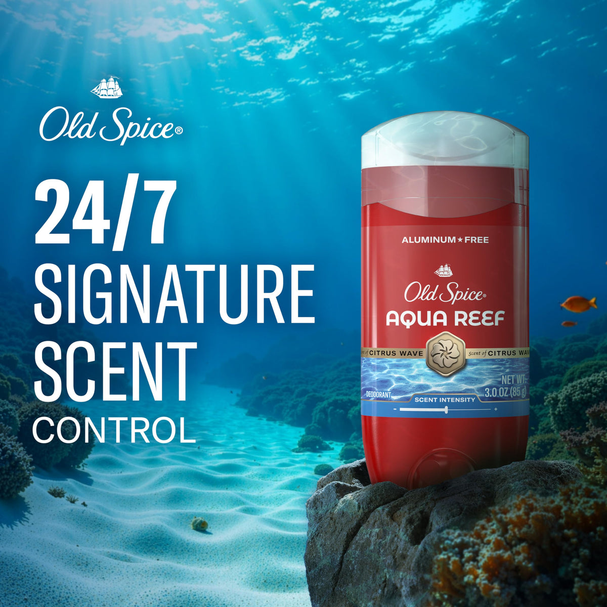 Old Spice Aqua Reef Deodorant with citrus wave scent description