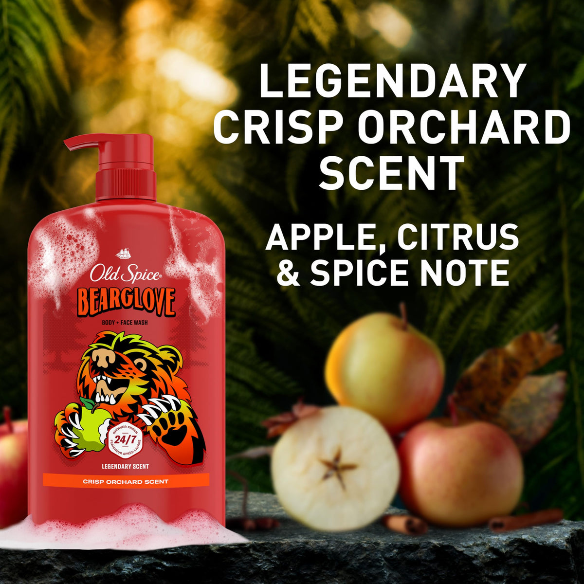 Old Spice Bearglove Body Wash showing product texture