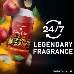 Old Spice Bearglove Deodorant showing clear application