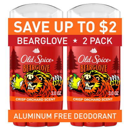 Old Spice Bearglove Deodorant twin pack front view