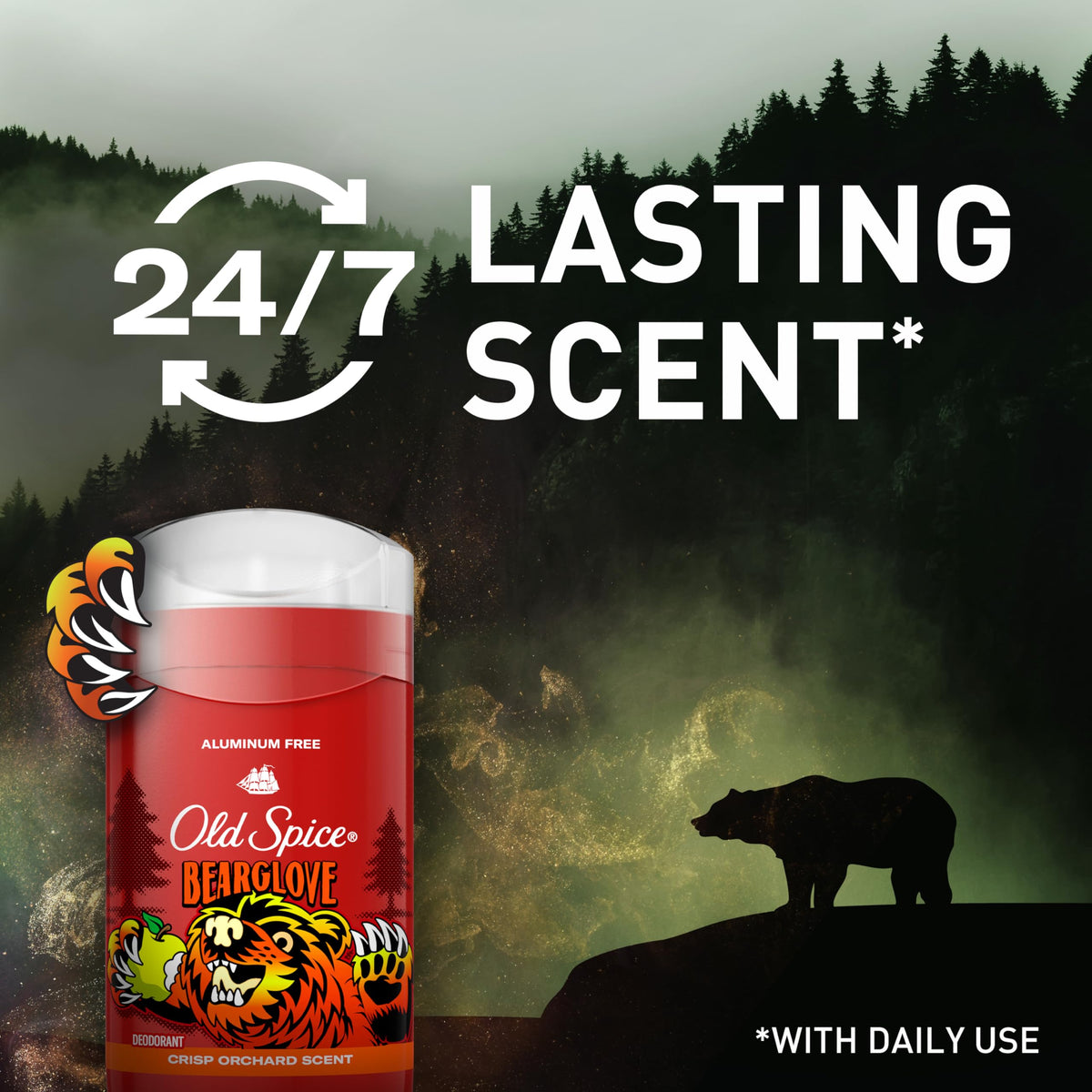Old Spice Bearglove Deodorant with crisp orchard scent