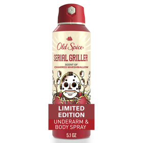 Old Spice Body Spray Serial Griller front view with Charred Marshmallow scent