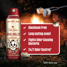 Old Spice Body Spray Serial Griller side view showing packaging details