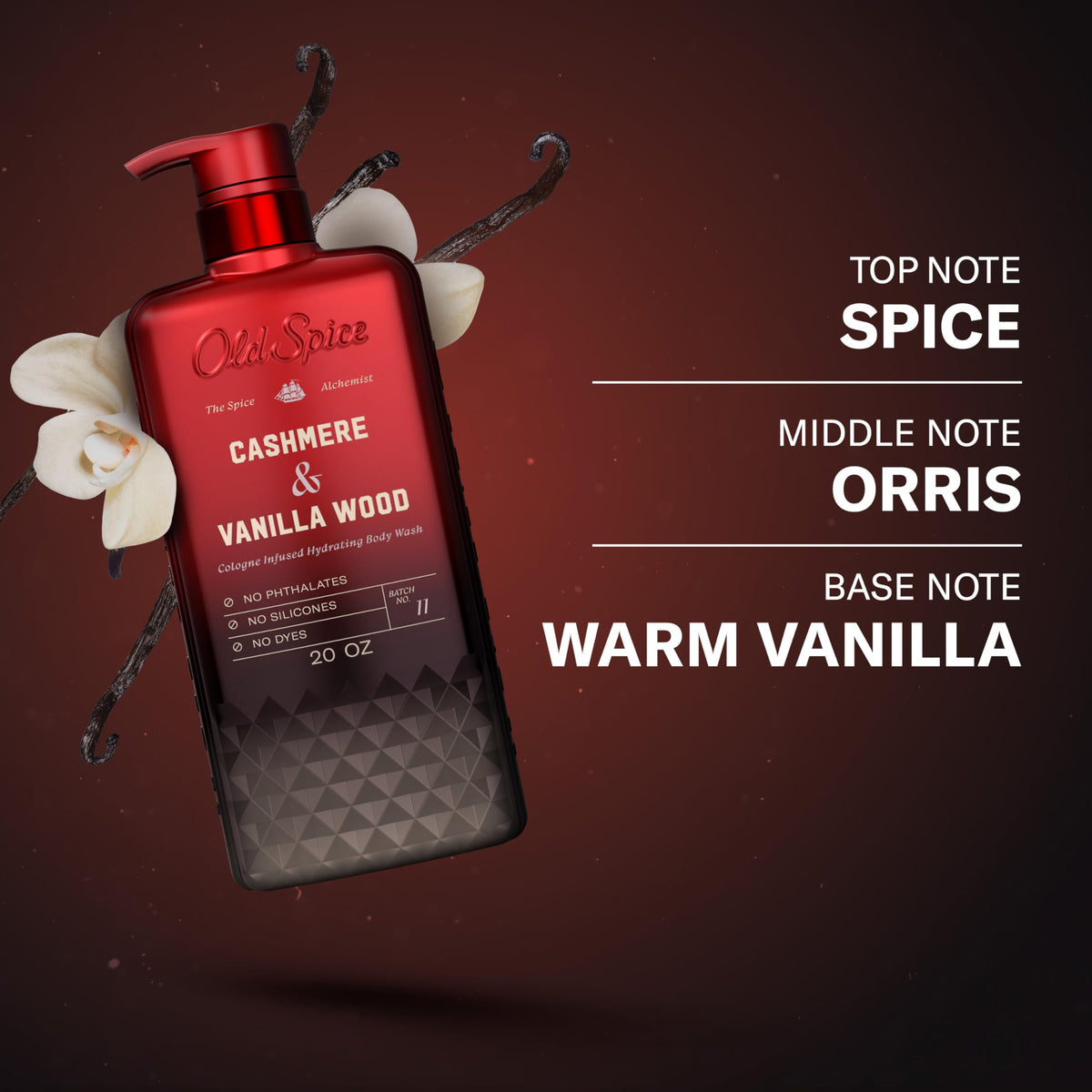 Old Spice Body Wash Cashmere and Vanilla Wood scent description