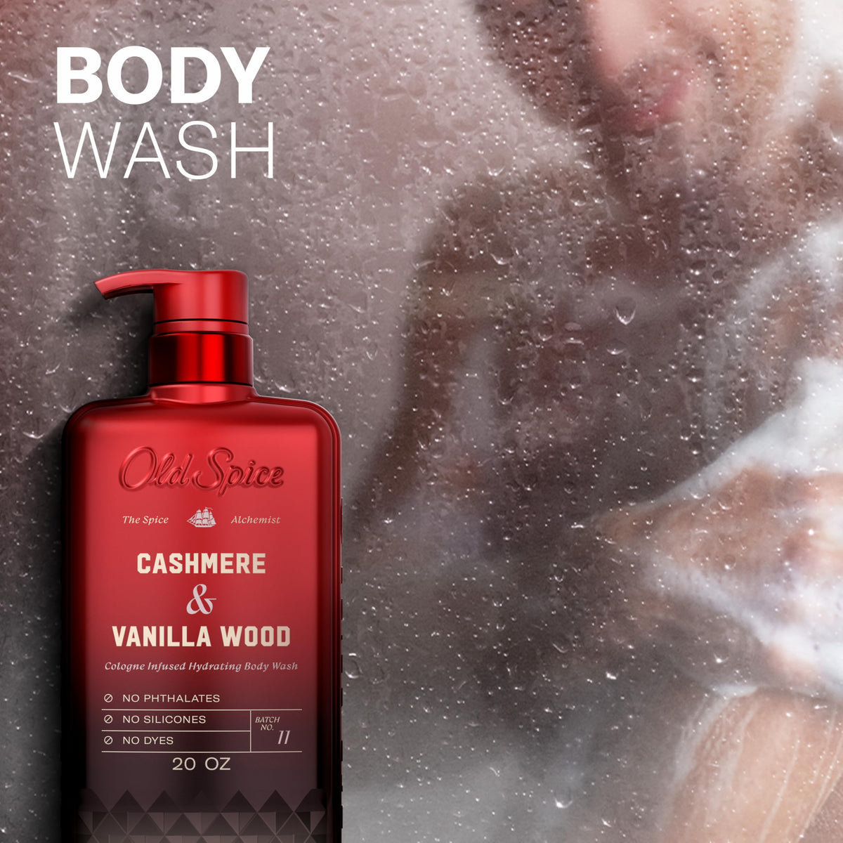 Old Spice Body Wash in a bathroom setting