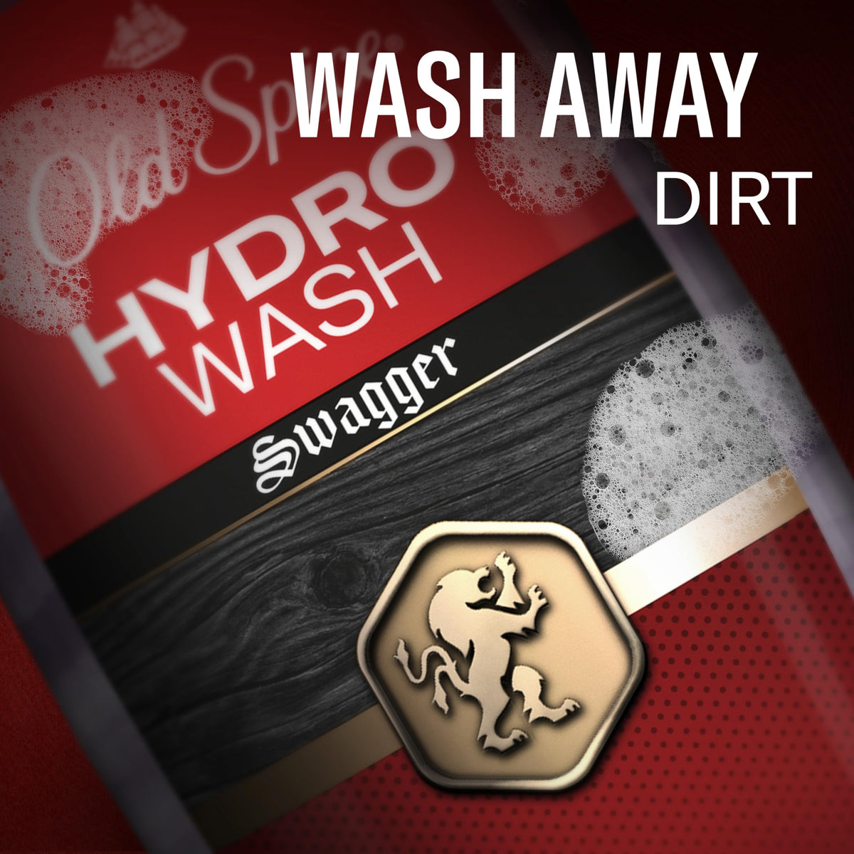 Old Spice body wash in a bathroom setting