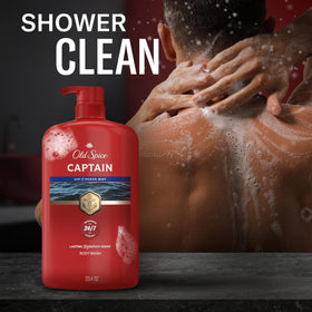 Old Spice body wash in a shower setting