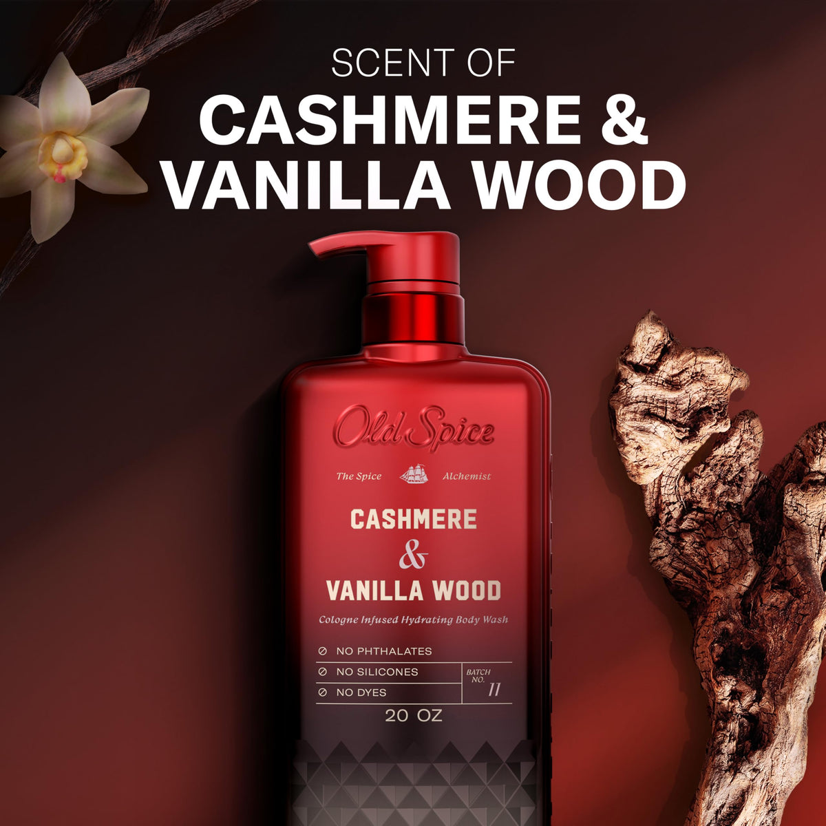 Old Spice Body Wash ingredients list on the back