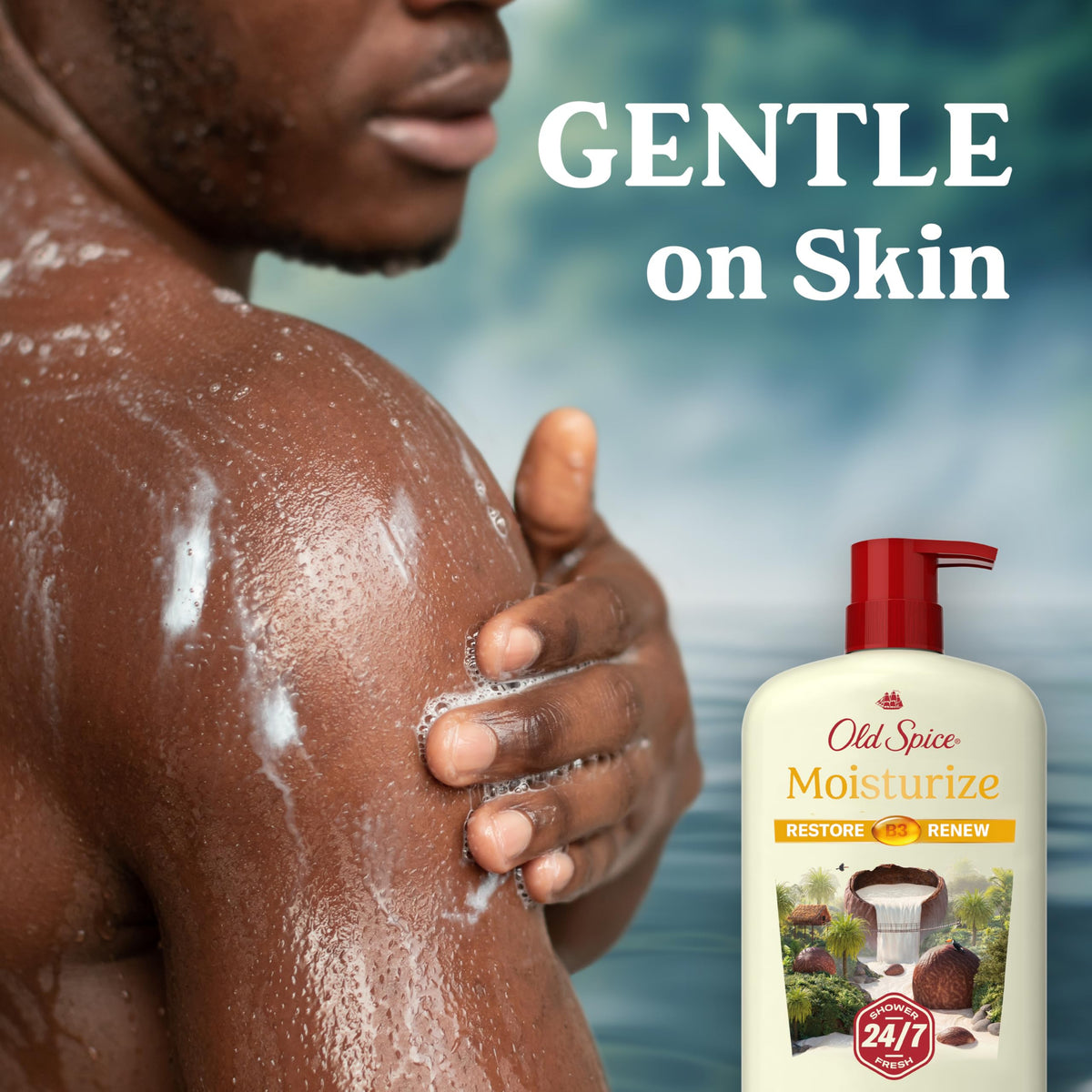 Old Spice body wash packaging details