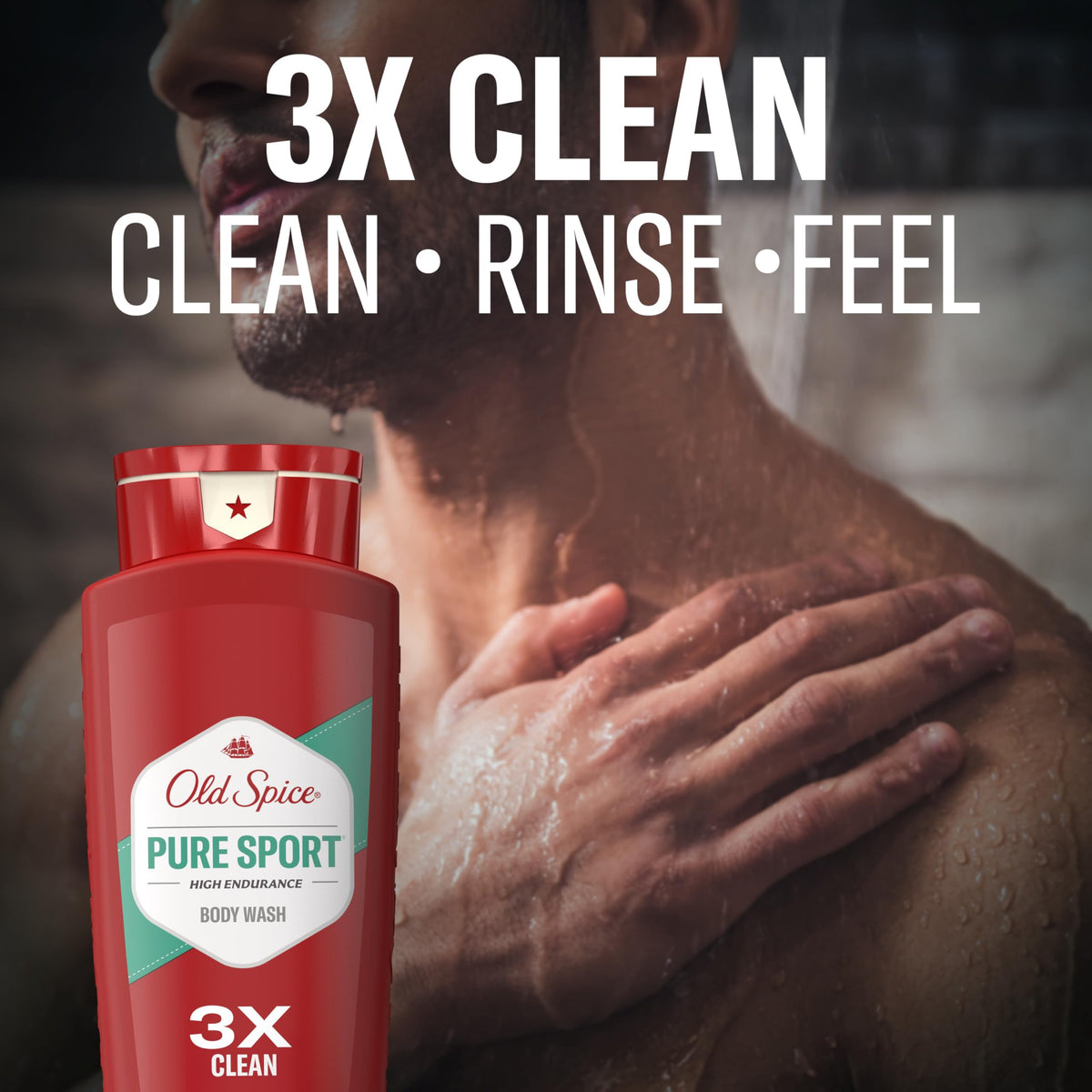 Old Spice body wash packaging with vibrant design