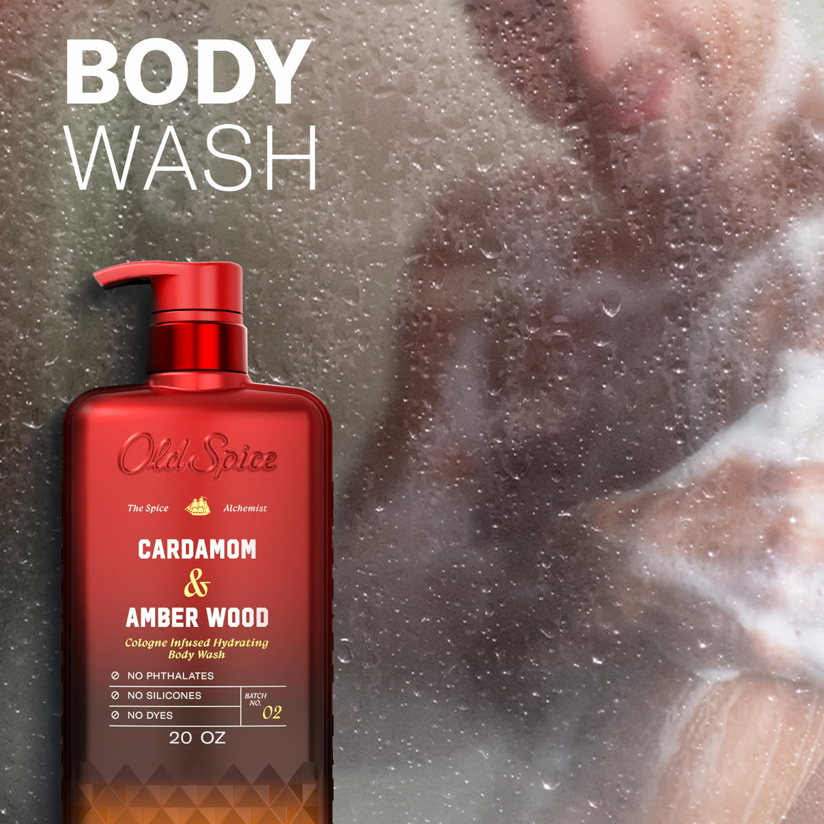 Old Spice Body Wash The Spice Alchemist Collection displayed with other grooming products