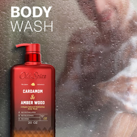 Old Spice Body Wash The Spice Alchemist Collection displayed with other grooming products