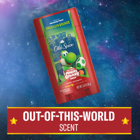Old Spice Brooklyn Bounce Deodorant against a colourful background