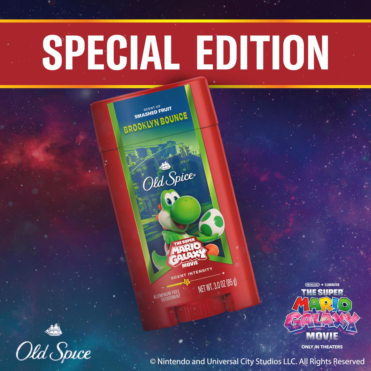 Old Spice Brooklyn Bounce Deodorant displayed with other Old Spice products