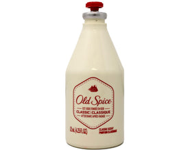 Old Spice Classic After Shave 4.25 oz bottle close-up of neck