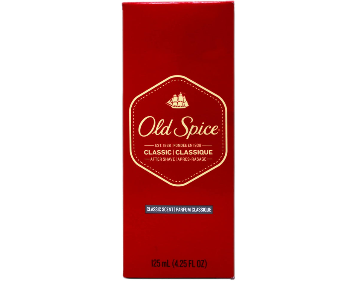 Old Spice Classic After Shave 4.25 oz glass bottle back view
