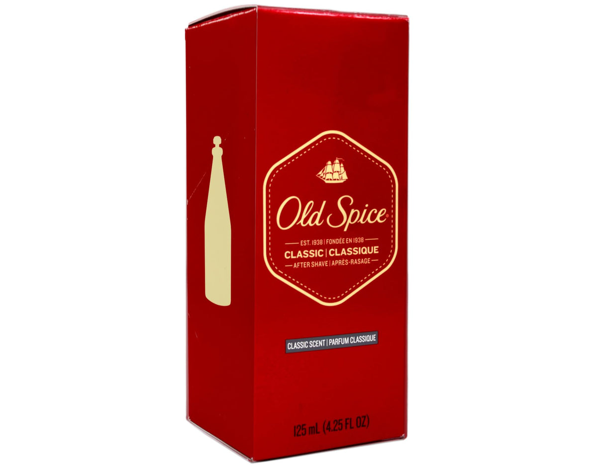 Old Spice Classic After Shave packaging with two bottles
