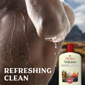 Old Spice Cleansing Body Wash 30 oz bottle on bathroom shelf