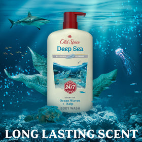 Old Spice Cleansing Body Wash 30 oz in a bathroom setting