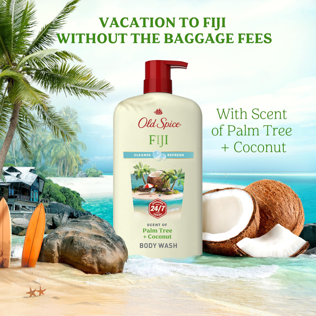 Old Spice Cleansing Body Wash for Men, Fiji scent in lifestyle use