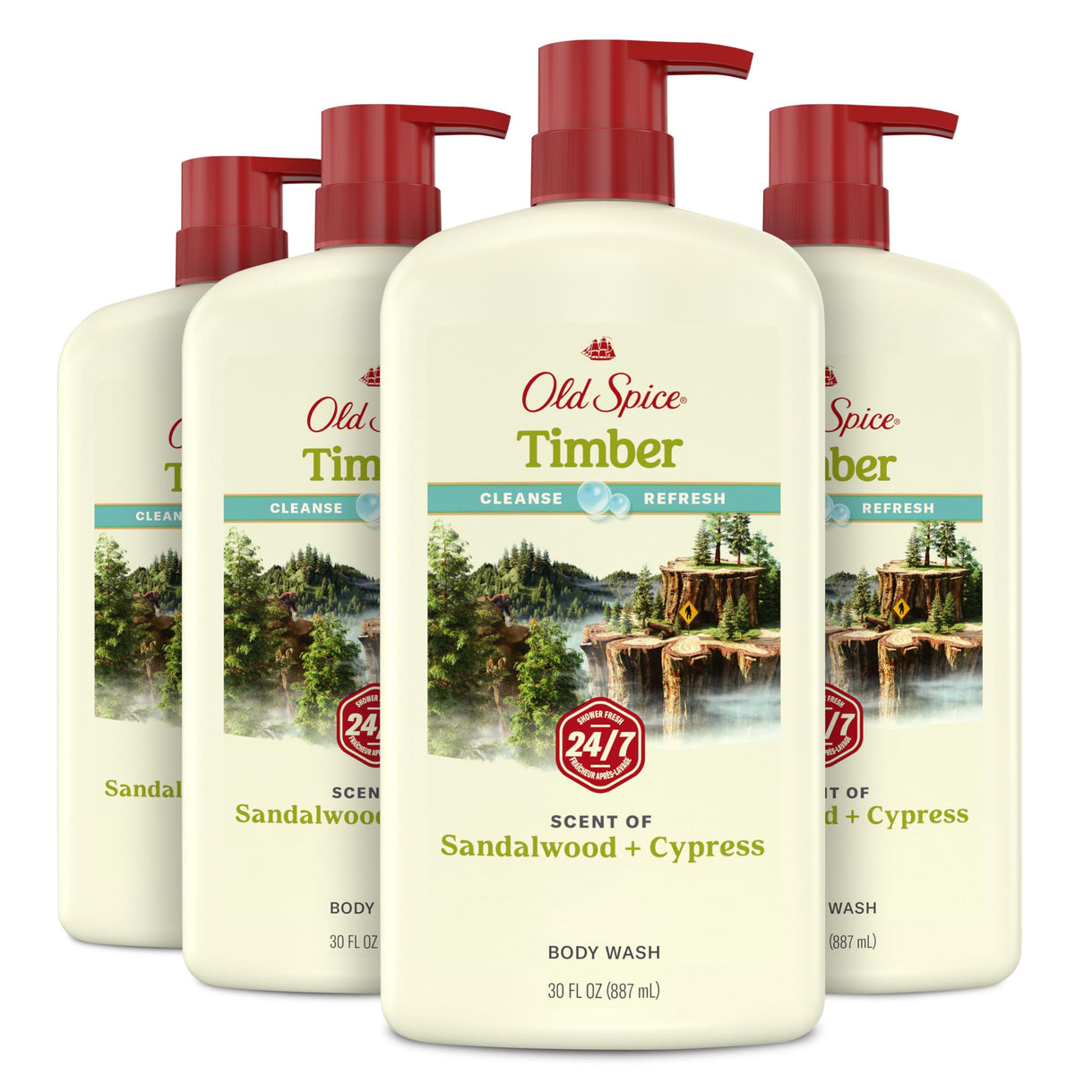 Old Spice Cleansing Body Wash front view 30 oz bottle