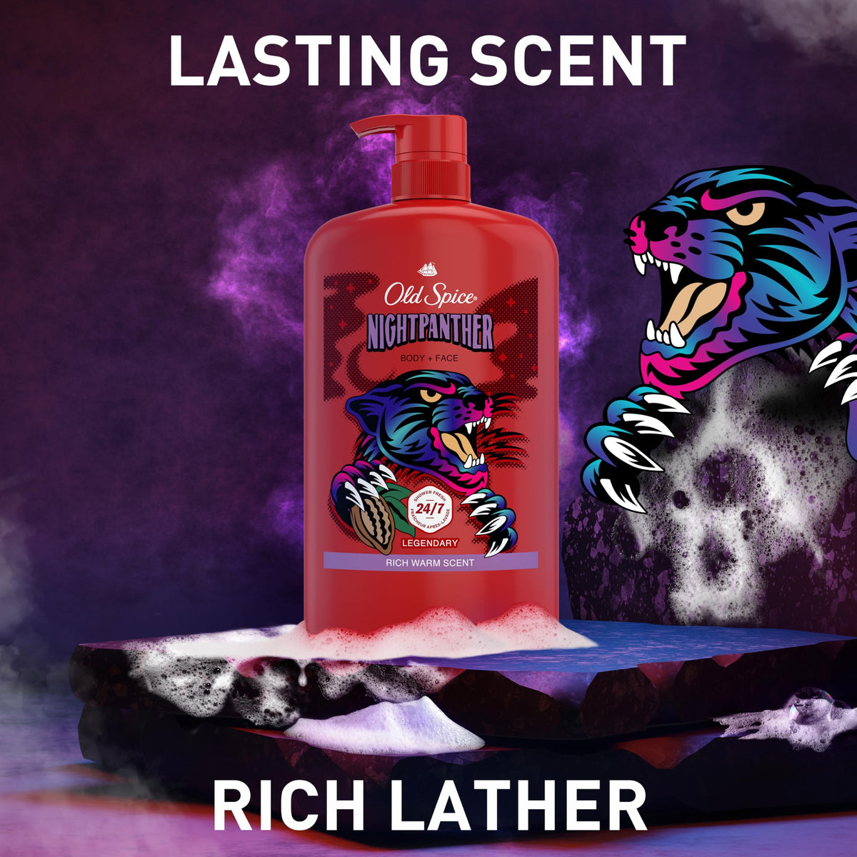 Old Spice Cleansing Body Wash label details and ingredients